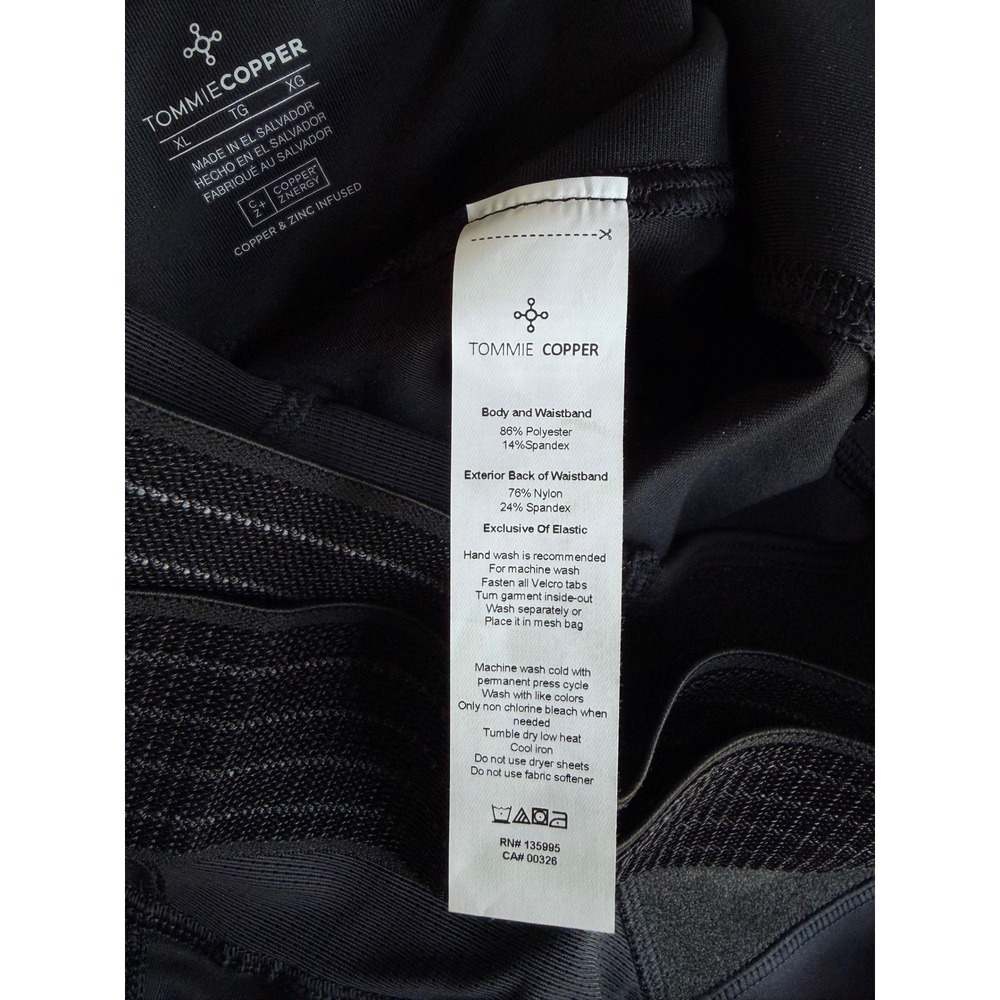 Tommie Copper Adjustable Back Support Compression Capri's 19" Women XL Black NWT - Picture 5 of 12